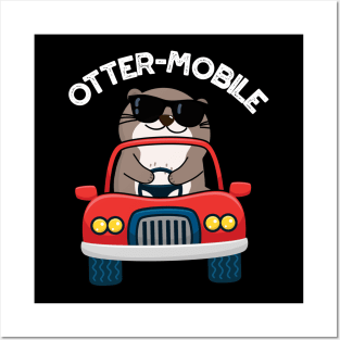 Otter-mobile Funny Animal Car Pun Posters and Art